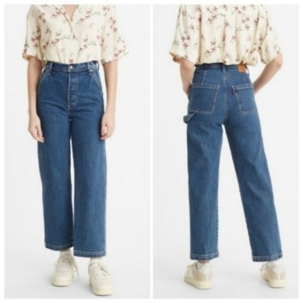 Levi's Ribcage Ankle Utility Straight Leg Jeans Nine to Five High Rise - Picture 12 of 16